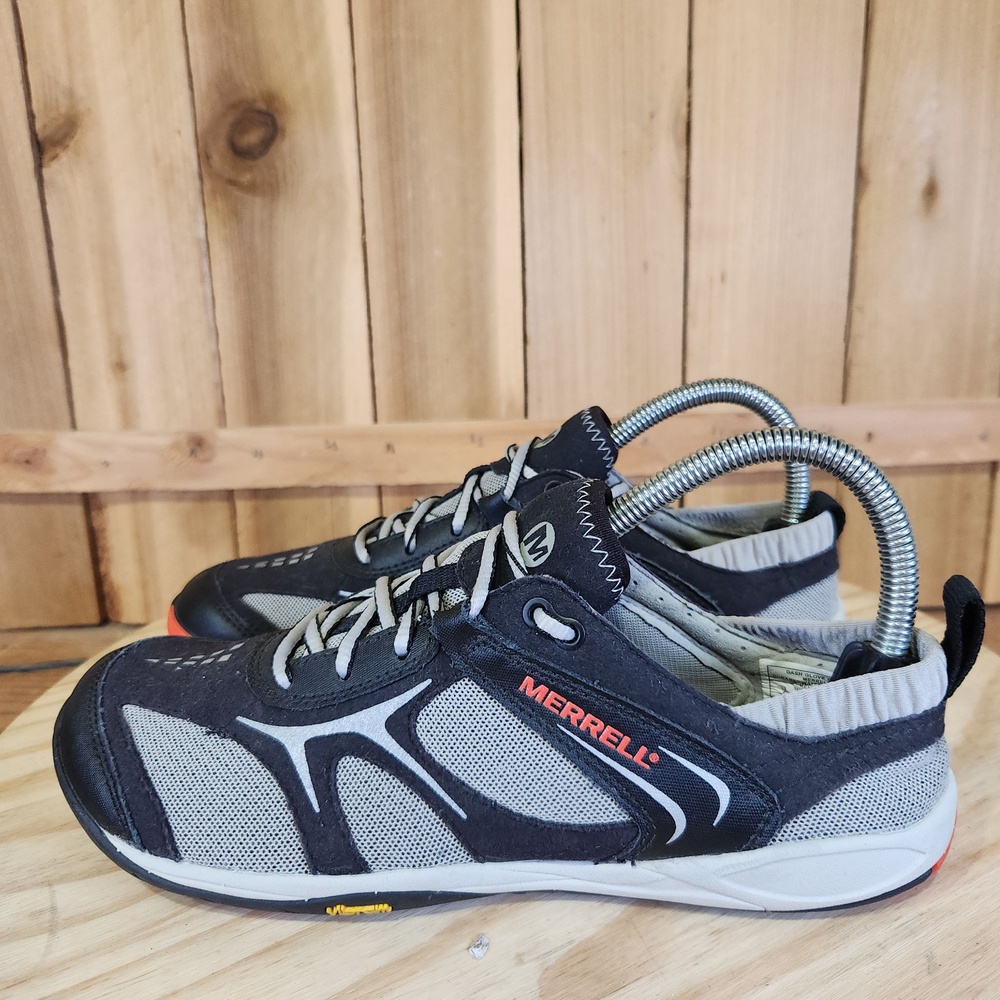 Merrell Dash Glove Shoes Womens 7 Black Gray Barefoot Minimalist Running Sneaker